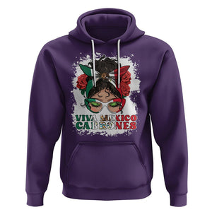 Mexican Independence Day Hoodie Viva Mexico Cabrone Messy Bun Latino Hispanic Mexican Flag TS02 Purple Printyourwear