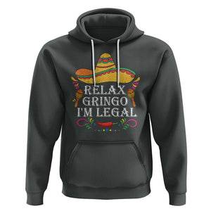 Mexican Independence Day Hoodie Relax Gringo I'm Legal Viva Mexico Flag Latino Hispanic TS02 Dark Heather Printyourwear