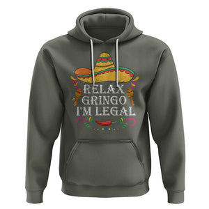 Mexican Independence Day Hoodie Relax Gringo I'm Legal Viva Mexico Flag Latino Hispanic TS02 Military Green Printyourwear