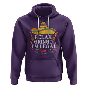 Mexican Independence Day Hoodie Relax Gringo I'm Legal Viva Mexico Flag Latino Hispanic TS02 Purple Printyourwear