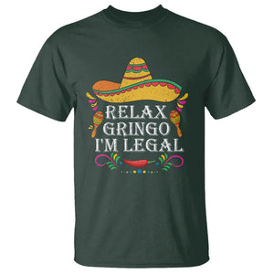 Mexican Independence Day T Shirt Relax Gringo I'm Legal Viva Mexico Flag Latino Hispanic TS02 Dark Forest Green Printyourwear