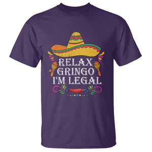 Mexican Independence Day T Shirt Relax Gringo I'm Legal Viva Mexico Flag Latino Hispanic TS02 Purple Printyourwear