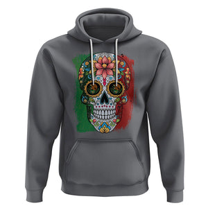 Sugar Skull Mexican Flag Hoodie Viva Mexico Hispanic Heritage Month TS02 Charcoal Printyourwear