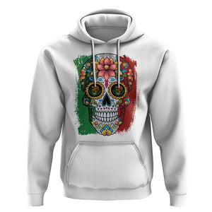 Sugar Skull Mexican Flag Hoodie Viva Mexico Hispanic Heritage Month TS02 White Printyourwear