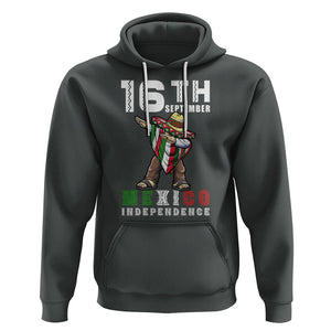 Mexican Independence Day Hoodie Dabbing Celebrate 16th September Viva Mexico Latino Hispanic Heritage TS02 Dark Heather Printyourwear