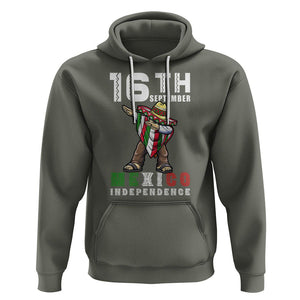 Mexican Independence Day Hoodie Dabbing Celebrate 16th September Viva Mexico Latino Hispanic Heritage TS02 Military Green Printyourwear