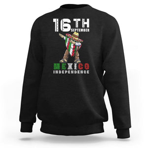 Mexican Independence Day Sweatshirt Dabbing Celebrate 16th September Viva Mexico Latino Hispanic Heritage TS02 Black Printyourwear