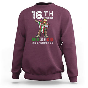 Mexican Independence Day Sweatshirt Dabbing Celebrate 16th September Viva Mexico Latino Hispanic Heritage TS02 Maroon Printyourwear