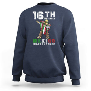 Mexican Independence Day Sweatshirt Dabbing Celebrate 16th September Viva Mexico Latino Hispanic Heritage TS02 Navy Printyourwear