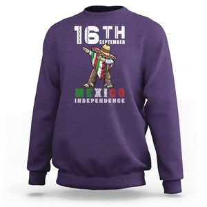 Mexican Independence Day Sweatshirt Dabbing Celebrate 16th September Viva Mexico Latino Hispanic Heritage TS02 Purple Printyourwear