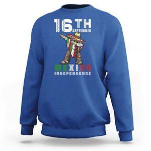 Mexican Independence Day Sweatshirt Dabbing Celebrate 16th September Viva Mexico Latino Hispanic Heritage TS02 Royal Blue Printyourwear