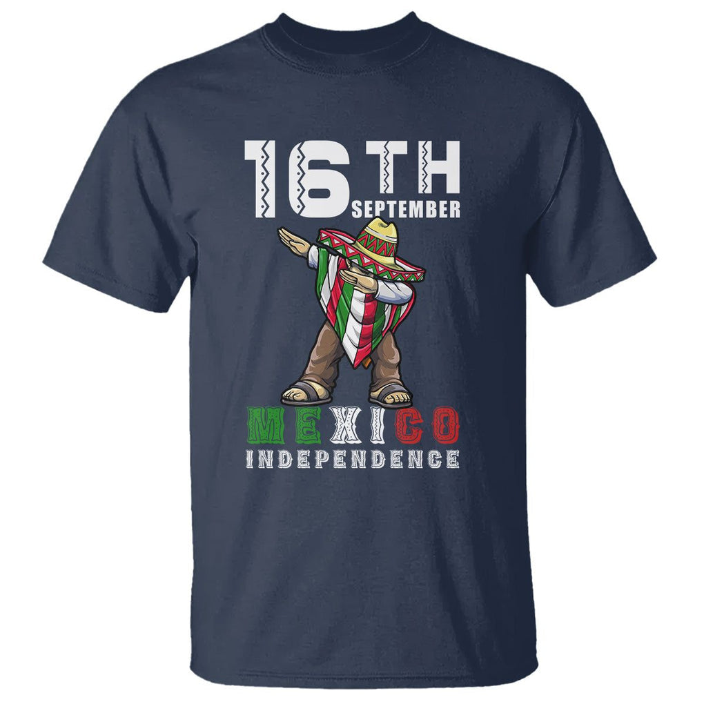 Mexican Independence Day T Shirt Dabbing Celebrate 16th September Viva Mexico Latino Hispanic Heritage TS02 Navy Printyourwear