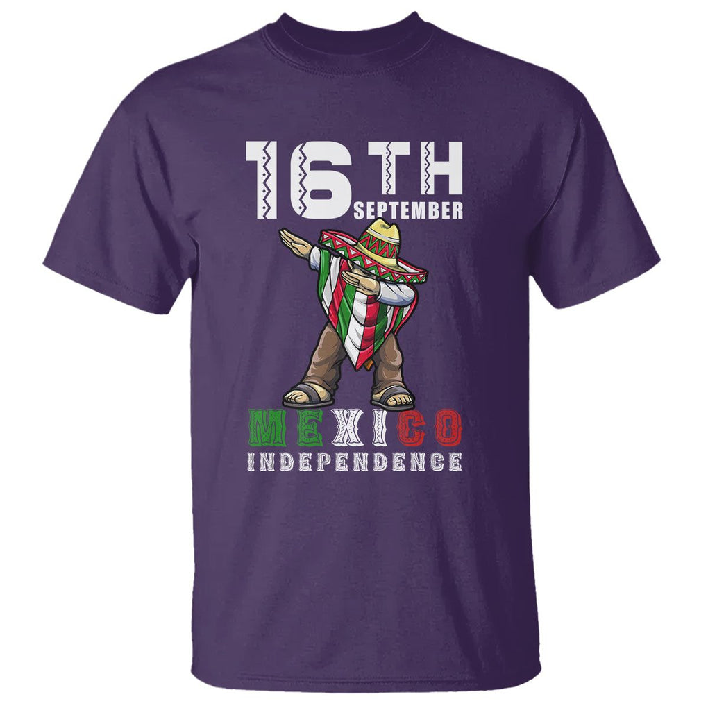 Mexican Independence Day T Shirt Dabbing Celebrate 16th September Viva Mexico Latino Hispanic Heritage TS02 Purple Printyourwear
