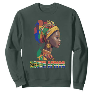 South African Women Sweatshirt South Africa Pride Black Africans Coloureds TS02 Dark Forest Green Printyourwear