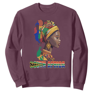 South African Women Sweatshirt South Africa Pride Black Africans Coloureds TS02 Maroon Printyourwear