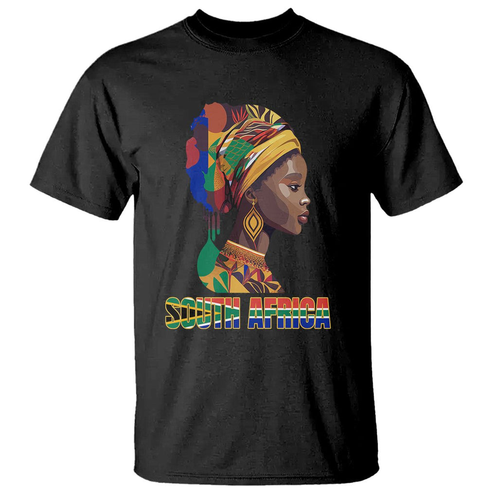 South African Women T Shirt South Africa Pride Black Africans Coloureds TS02 Black Printyourwear