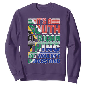 Flag It's A South African Thing You Wouldn't Understand Funny Sweatshirt TS02 Purple Printyourwear