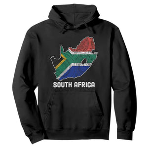 South Africa Pride Hoodie South African Flag Map TS02 Black Printyourwear