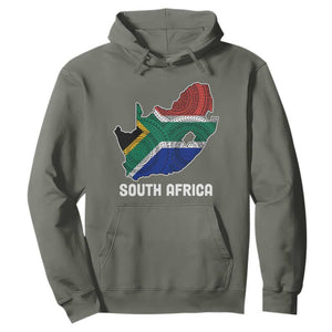 South Africa Pride Hoodie South African Flag Map TS02 Military Green Printyourwear