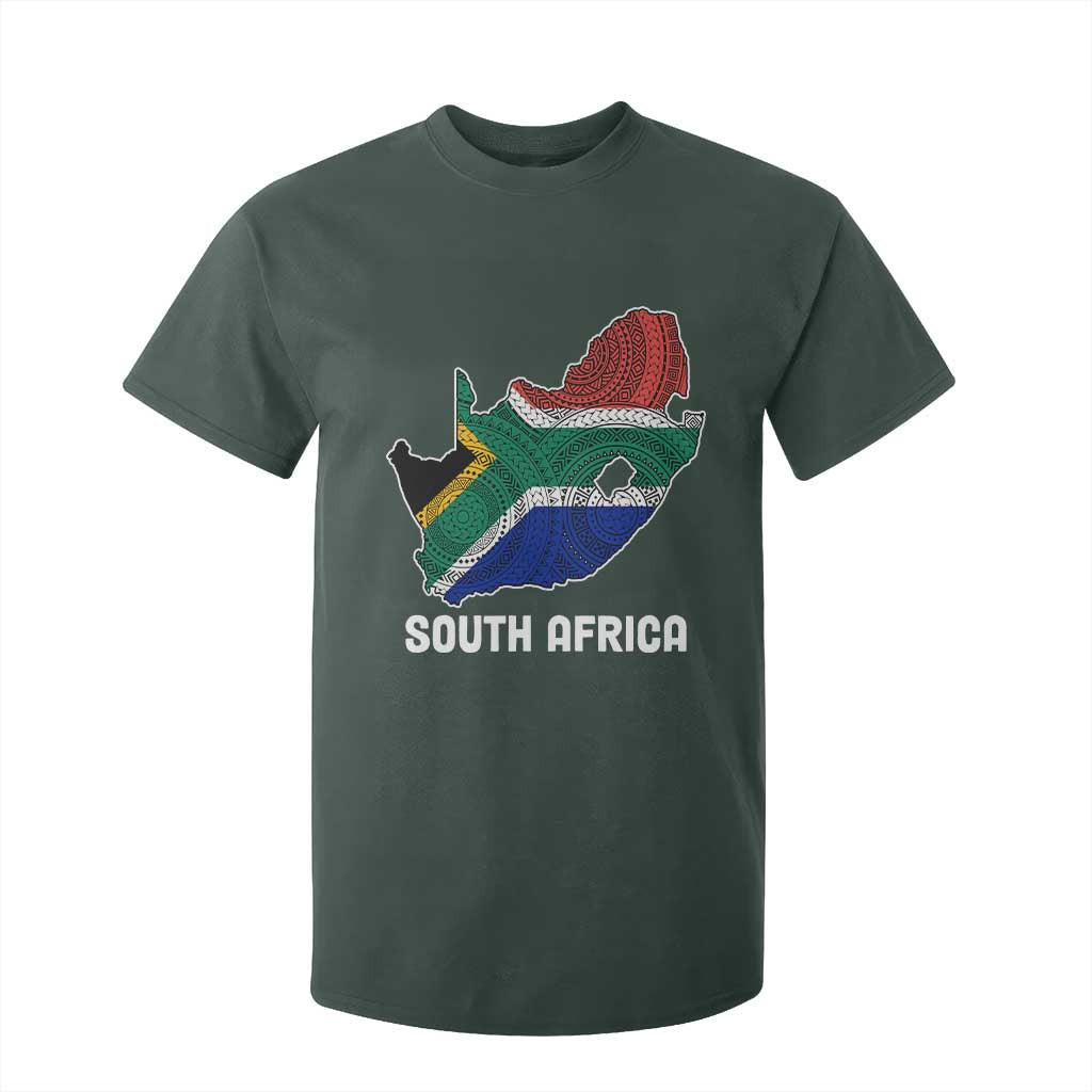 South Africa Pride T Shirt For Kid South African Flag Map TS02 Dark Forest Green Print Your Wear