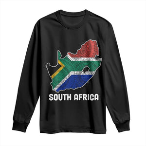 South Africa Pride Long Sleeve Shirt South African Flag Map TS02 Black Print Your Wear