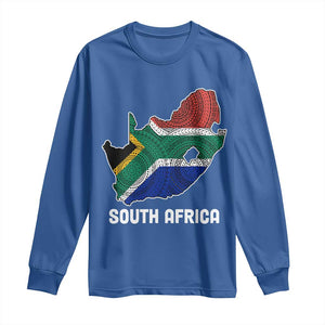 South Africa Pride Long Sleeve Shirt South African Flag Map TS02 Royal Blue Print Your Wear