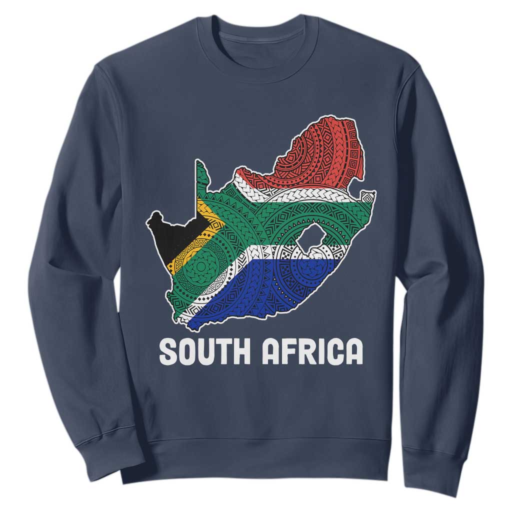 South Africa Pride Sweatshirt South African Flag Map TS02 Navy Printyourwear