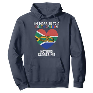 I'm Married To A South African Nothing Scares Me Funny Hoodie TS02 Navy Printyourwear