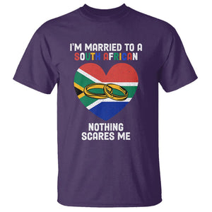 I'm Married To A South African Nothing Scares Me Funny T Shirt TS02 Purple Printyourwear