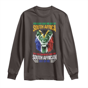 South Africa Pride Long Sleeve Shirt You Can Never Take The South African Out Of Me TS02 Dark Chocolate Print Your Wear