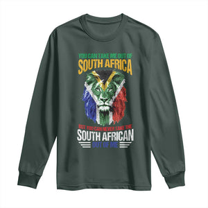 South Africa Pride Long Sleeve Shirt You Can Never Take The South African Out Of Me TS02 Dark Forest Green Print Your Wear