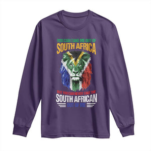 South Africa Pride Long Sleeve Shirt You Can Never Take The South African Out Of Me TS02 Purple Print Your Wear