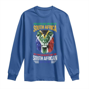 South Africa Pride Long Sleeve Shirt You Can Never Take The South African Out Of Me TS02 Royal Blue Print Your Wear