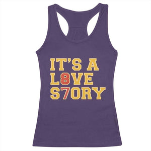 Its a Love Story 87 Racerback Tank Top Inspired Football Romance TS02 Purple Print Your Wear