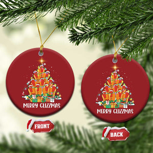 Merry Glizzmas Christmas Ornament Funny Hotdog Christmas Tree TS02 Circle Red Print Your Wear