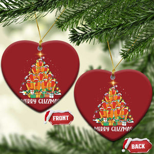 Merry Glizzmas Christmas Ornament Funny Hotdog Christmas Tree TS02 Heart Red Print Your Wear