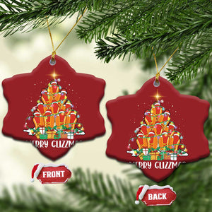 Merry Glizzmas Christmas Ornament Funny Hotdog Christmas Tree TS02 Snow Flake Red Print Your Wear