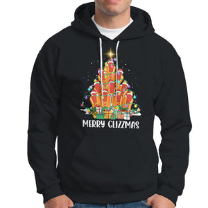 Merry Glizzmas Hoodie Funny Hotdog Christmas Tree TS02 Black Printyourwear