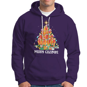 Merry Glizzmas Hoodie Funny Hotdog Christmas Tree TS02 Purple Printyourwear