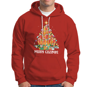 Merry Glizzmas Hoodie Funny Hotdog Christmas Tree TS02 Red Printyourwear