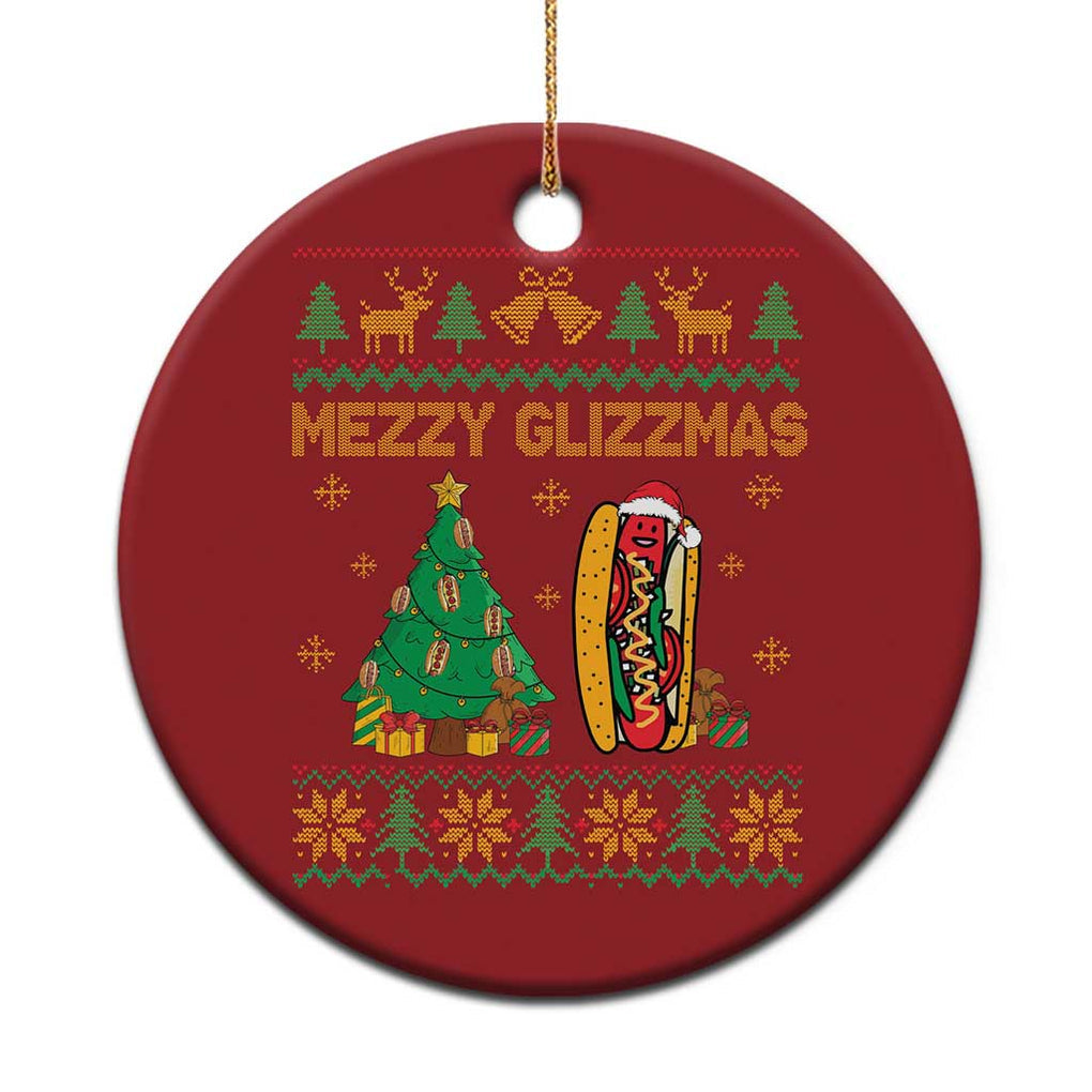 Merry Glizzmas Christmas Ornament Funny Hotdog Xmas Tree Hot Ugly Christmas TS02 Print Your Wear