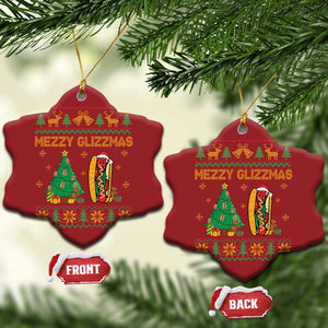 Merry Glizzmas Christmas Ornament Funny Hotdog Xmas Tree Hot Ugly Christmas TS02 Snow Flake Red Print Your Wear