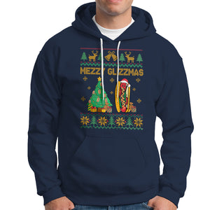 Merry Glizzmas Hoodie Funny Hotdog Xmas Tree Hot Ugly Christmas TS02 Navy Printyourwear