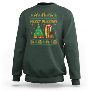 Merry Glizzmas Sweatshirt Funny Hotdog Xmas Tree Hot Ugly Christmas TS02 Dark Forest Green Printyourwear