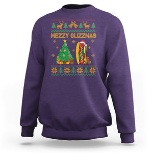 Merry Glizzmas Sweatshirt Funny Hotdog Xmas Tree Hot Ugly Christmas TS02 Purple Printyourwear