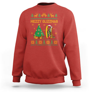 Merry Glizzmas Sweatshirt Funny Hotdog Xmas Tree Hot Ugly Christmas TS02 Red Printyourwear