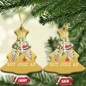 Skeleton Christmas Christmas Ornament Dead Inside But Jolly AF Xmas Vibe TS02 Christmas Tree Gold Print Your Wear