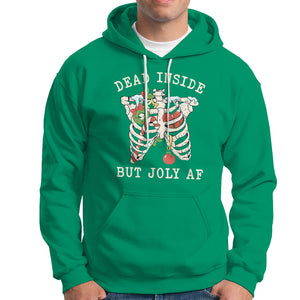 Skeleton Christmas Hoodie Dead Inside But Jolly AF Xmas Vibe TS02 Irish Green Printyourwear