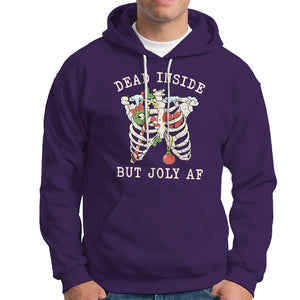 Skeleton Christmas Hoodie Dead Inside But Jolly AF Xmas Vibe TS02 Purple Printyourwear