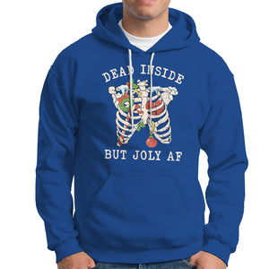 Skeleton Christmas Hoodie Dead Inside But Jolly AF Xmas Vibe TS02 Royal Blue Printyourwear